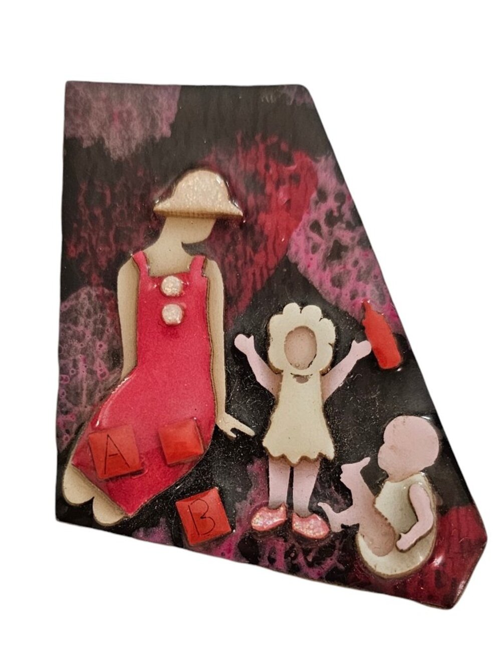Lucinda Mom Children Pin Pink Red Dress L638